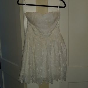 Strapless white dress